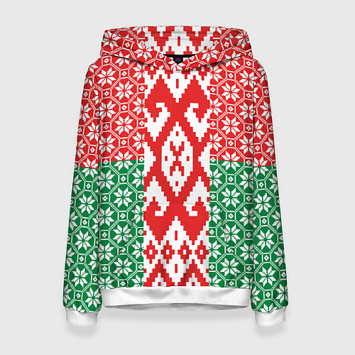 Женская толстовка Белоруссия Обережные Узоры Алатырь / 3D-Белый – фото 1