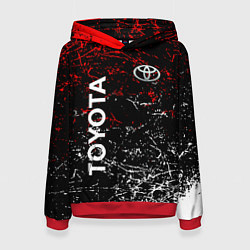 Толстовка-худи женская Toyota брызги, цвет: 3D-красный