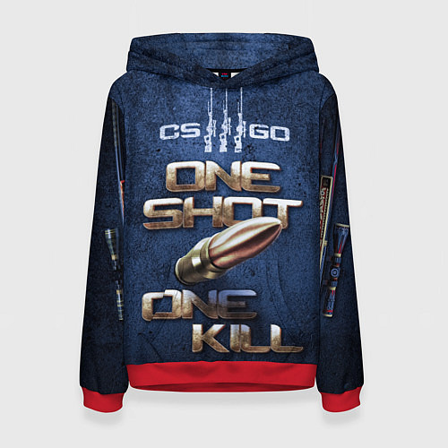 Женская толстовка One Shot One Kill CS GO / 3D-Красный – фото 1