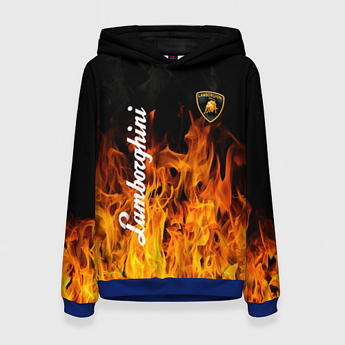 Женская толстовка Lamborghini пламя огня / 3D-Синий – фото 1