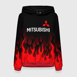 Толстовка-худи женская Mitsubishi Огонь, цвет: 3D-красный