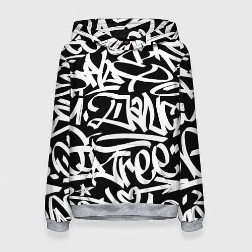 Женская толстовка КРУТОЕ ГРАФФИТИ Я РЭПЕР / 3D-Меланж – фото 1