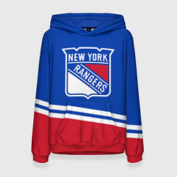 Толстовка-худи женская New York Rangers Нью Йорк Рейнджерс, цвет: 3D-красный