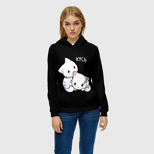 Женская толстовка КУCЬ / 3D-Черный – фото 3