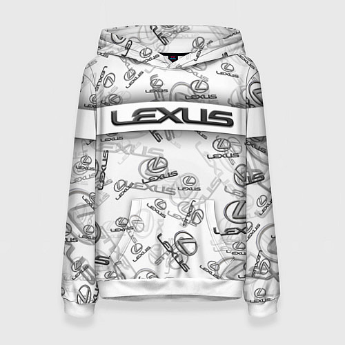 Женская толстовка LEXUS BIG EMBLEMA PATTERN / 3D-Белый – фото 1