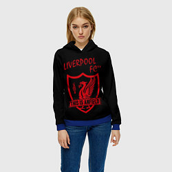Толстовка-худи женская Liverpool Ливерпуль, цвет: 3D-синий — фото 2