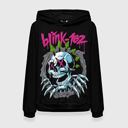 Толстовка-худи женская Blink 182 Блинк 182, цвет: 3D-черный
