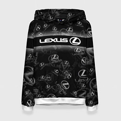 Толстовка-худи женская LEXUS SPORT PATTERN, цвет: 3D-белый