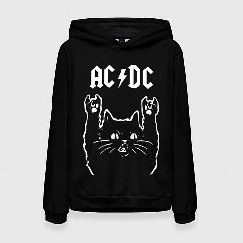 Женская толстовка AC DC, Рок кот / 3D-Черный – фото 1