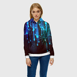 Толстовка-худи женская Звездопад Звёздный дождь, цвет: 3D-белый — фото 2