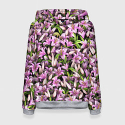 Толстовка-худи женская Лилии цветут, цвет: 3D-меланж