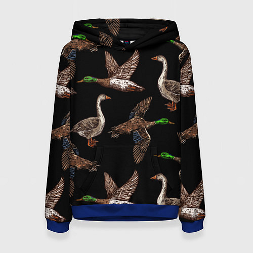 Женская толстовка Утки паттерн / 3D-Синий – фото 1