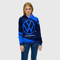 Толстовка-худи женская VOLKSWAGEN Volkswagen Абстракция, цвет: 3D-синий — фото 2