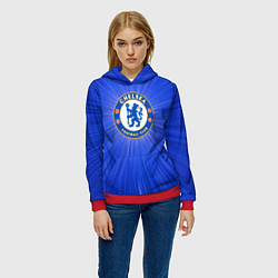 Толстовка-худи женская Chelsea football club, цвет: 3D-красный — фото 2