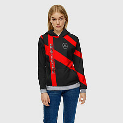 Толстовка-худи женская Mercedes мерседес amg, цвет: 3D-меланж — фото 2