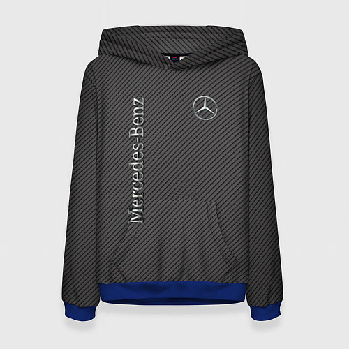 Женская толстовка Mercedes карбоновые полосы / 3D-Синий – фото 1