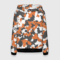 Толстовка-худи женская Orange Camo, цвет: 3D-черный