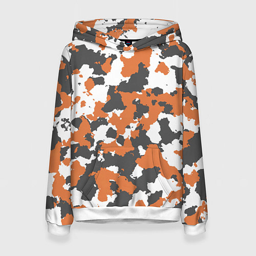 Женская толстовка Orange Camo / 3D-Белый – фото 1