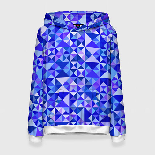 Женская толстовка Камуфляж спортивный Призма - Лагуна / 3D-Белый – фото 1