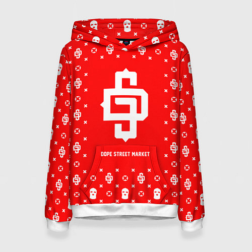 Женская толстовка Узор Red Dope Street Market / 3D-Белый – фото 1
