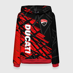 Толстовка-худи женская DUCATI МОТО СПОРТ, цвет: 3D-красный