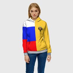 Толстовка-худи женская Имперское знамя ТРИКОЛОР, цвет: 3D-меланж — фото 2