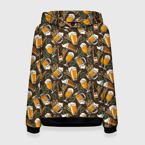 Женская толстовка Хмель и Пиво / 3D-Черный – фото 1