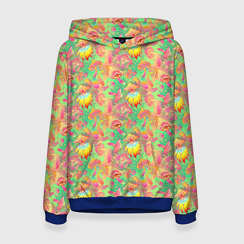 Женская толстовка Магические Грибы Психоделика / 3D-Синий – фото 1