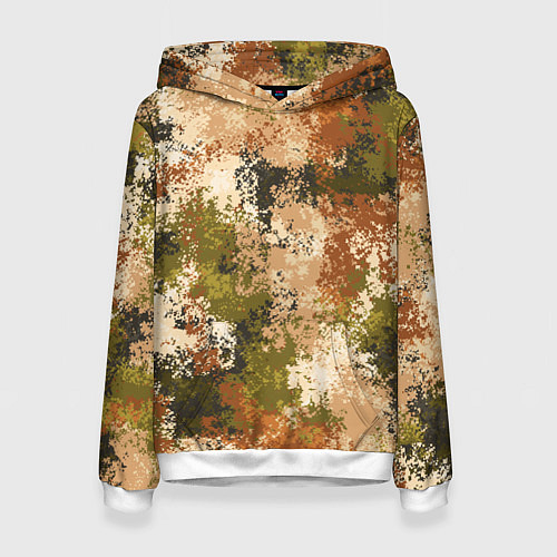 Женская толстовка Камуфляж Василиск Степь / 3D-Белый – фото 1