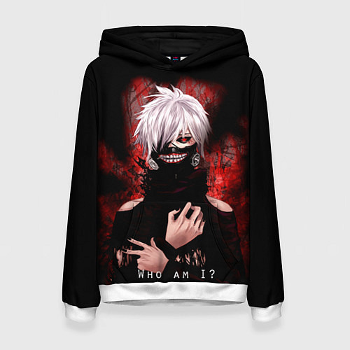 Женская толстовка Tokyo Ghoul Токийский Гуль Who am I / 3D-Белый – фото 1