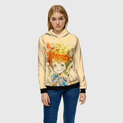 Толстовка-худи женская Позитивная Эмма, цвет: 3D-черный — фото 2