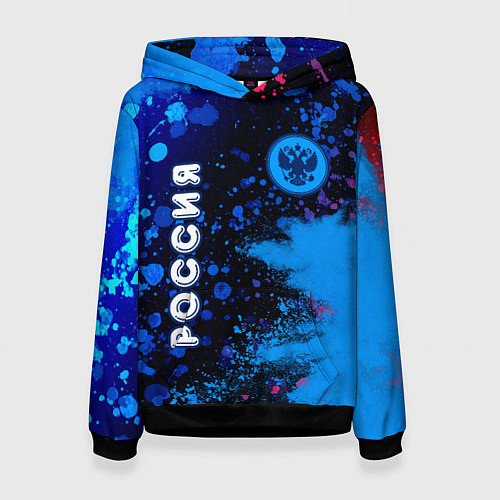 Женская толстовка РОССИЯ - ГЕРБ - Арт 6 / 3D-Черный – фото 1