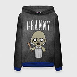 Толстовка-худи женская Бабуля, цвет: 3D-синий