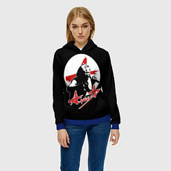 Толстовка-худи женская Алиса рок группа, цвет: 3D-синий — фото 2