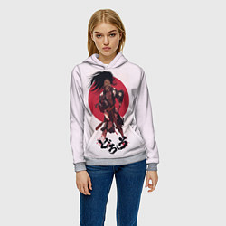Толстовка-худи женская Окровавленный Хяккимару, цвет: 3D-меланж — фото 2