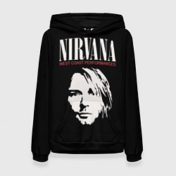 Толстовка-худи женская NIRVANA Kurt Cobain, цвет: 3D-черный