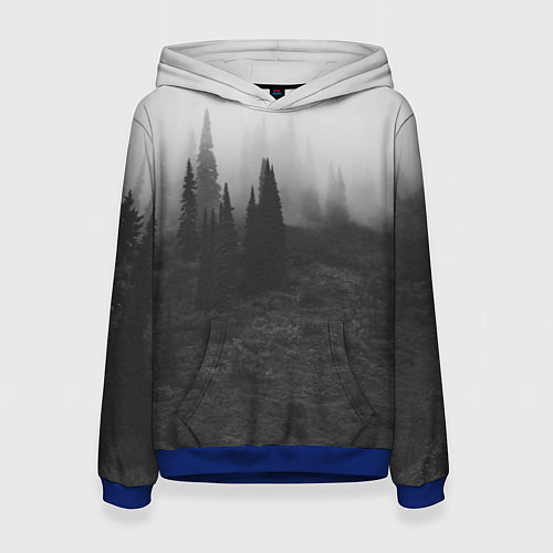 Женская толстовка Туманный лес - туман / 3D-Синий – фото 1