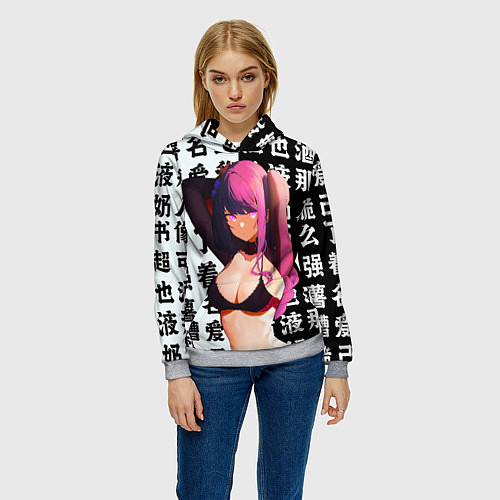 Женская толстовка Баал в купальнике Шогун Райден Геншин Импакт / 3D-Меланж – фото 3