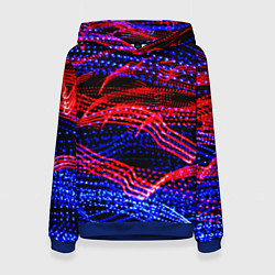 Толстовка-худи женская Neon vanguard pattern 2022, цвет: 3D-синий