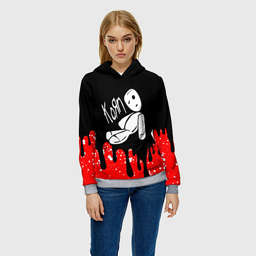 Женская толстовка KoЯn korn / 3D-Меланж – фото 3