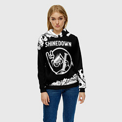 Толстовка-худи женская Shinedown КОТ Краска, цвет: 3D-черный — фото 2
