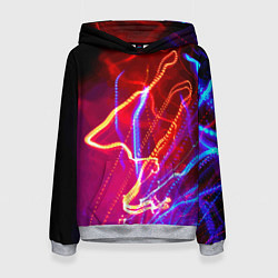Толстовка-худи женская Neon vanguard pattern Lighting, цвет: 3D-меланж