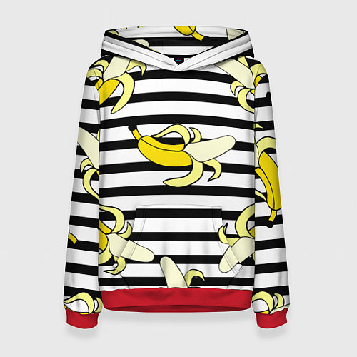 Женская толстовка Banana pattern Summer / 3D-Красный – фото 1