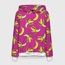 Толстовка-худи женская Banana pattern Summer Color, цвет: 3D-белый