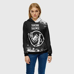 Толстовка-худи женская Suicide Silence - КОТ - Брызги, цвет: 3D-черный — фото 2