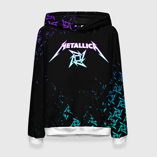 Женская толстовка Metallica металлика neon / 3D-Белый – фото 1