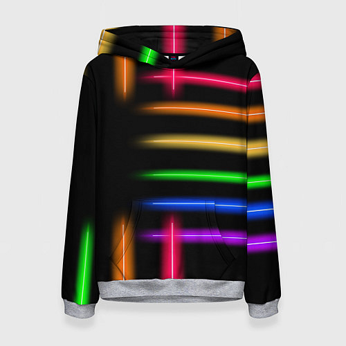 Женская толстовка Неоновое свечение Minimalism Neon / 3D-Меланж – фото 1