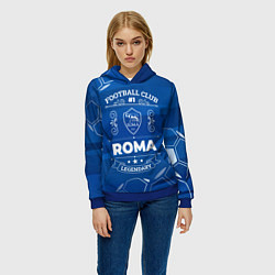 Толстовка-худи женская Roma FC 1, цвет: 3D-синий — фото 2
