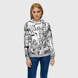 Толстовка-худи женская Сага о Винланде pattern, цвет: 3D-меланж — фото 2