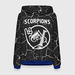 Толстовка-худи женская Scorpions КОТ Трещины, цвет: 3D-синий